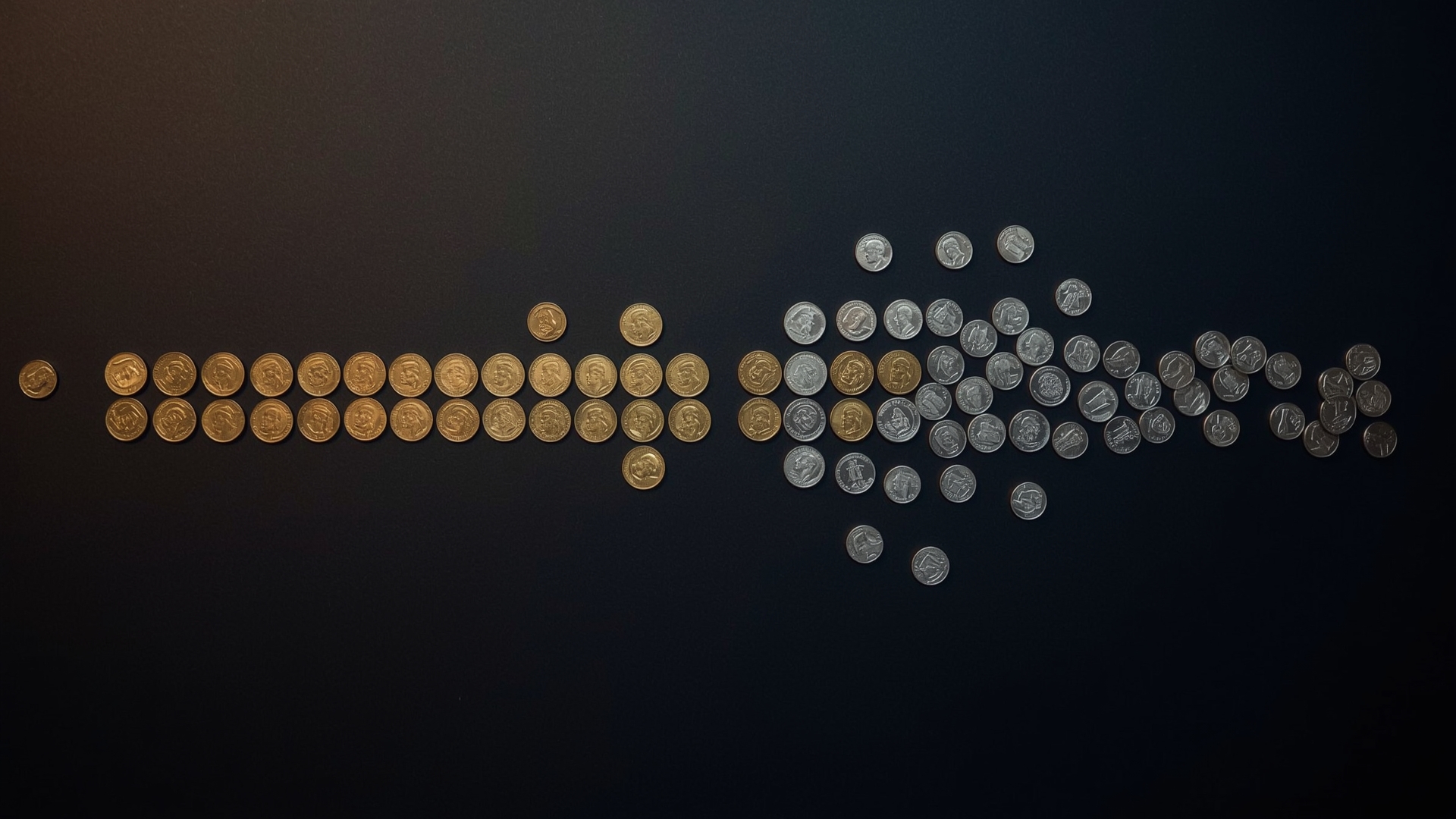 Gold and silver coin paths illustrating adaptive versus fixed crypto investment strategies