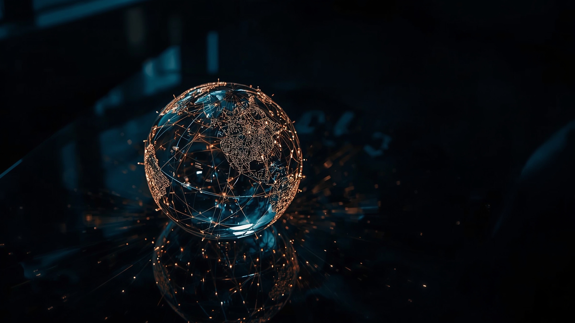 Illuminated globe with glowing financial network connections representing global CBDC geopolitical influence