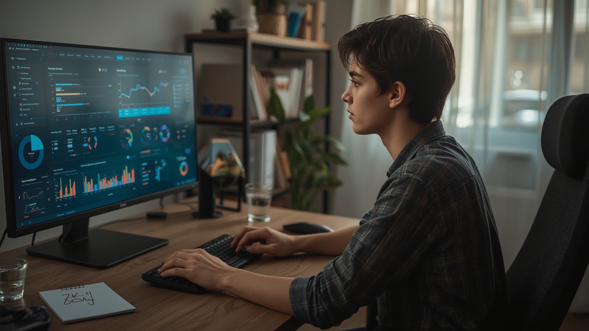 Professional setting up crypto tax software on a desktop computer in a home office